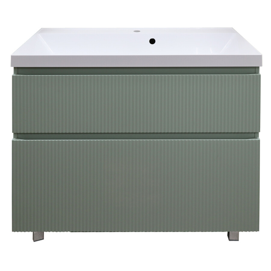Комплект Тумба Azario Viola 100/2Н напольная ФИСТАШКОВЫЙ с раковиной Астория 100 CS00097145