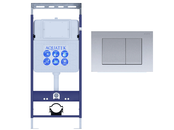 Aquatek EasyFix 50 INS-0000010 инсталляция для унитаза + кнопка KDI-0000011 хром матовый