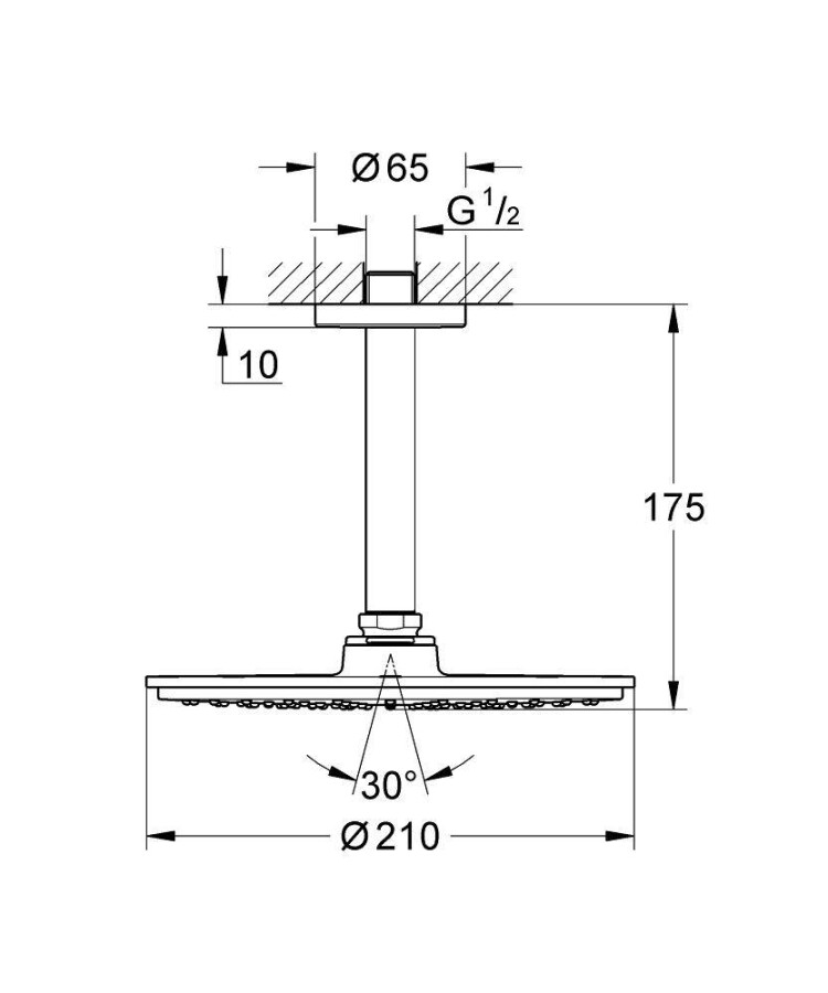 Grohe Rainshower Cosmopolitan Metal 26063000 верхний душ