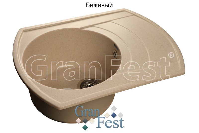 GranFest Rondo GF-R650L кухонная мойка бежевый 63.9х48.8 см