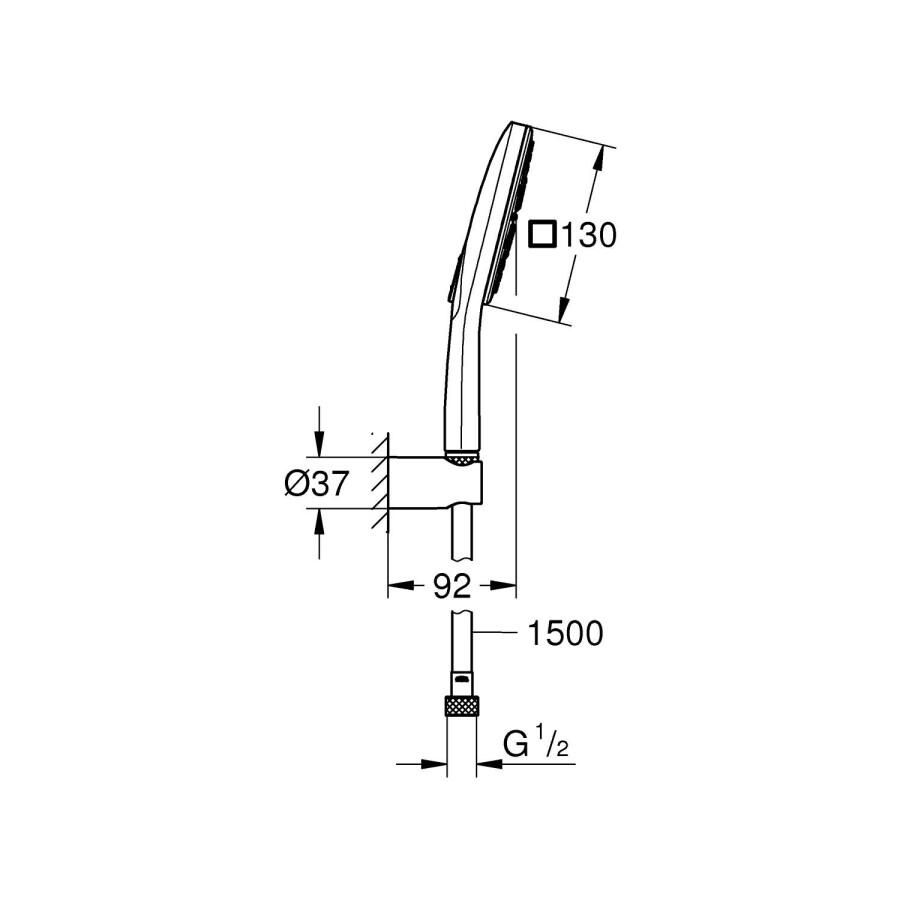 Grohe Rainshower SmartActive 130 Cube 26589LS0 ручной душ белая луна