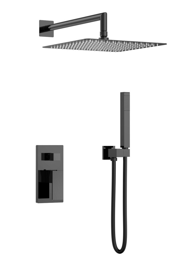 Душевая система без излива Boheme Qubic Shine Gun Metal 474-3-SGM