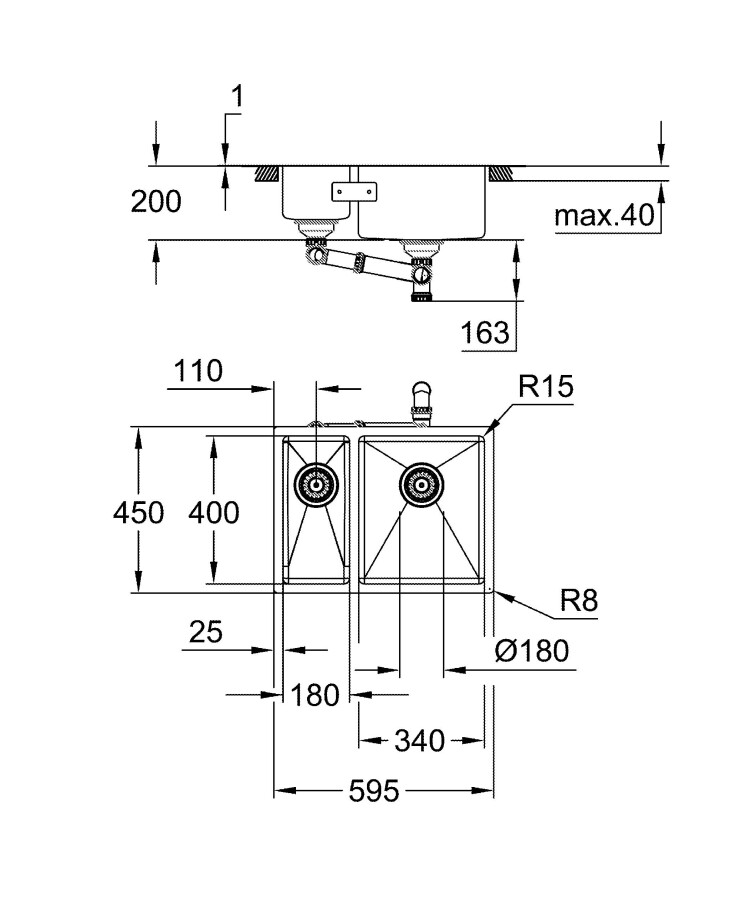 Grohe Undermount K700 59*45 31576SD1 мойка кухонная