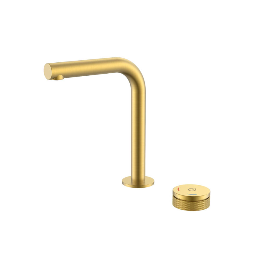 Смеситель автоматический для раковины на 2 отв. Boheme Tech Shine Matt Gold 158-MG