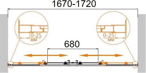 Cezares MOLVENO-BF-2-170-C-Cr-IV душевые двери 170*195