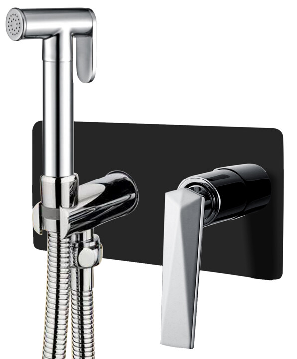 Гигиенический душ со смесителем Boheme Venturo Черный / Хром 377-B