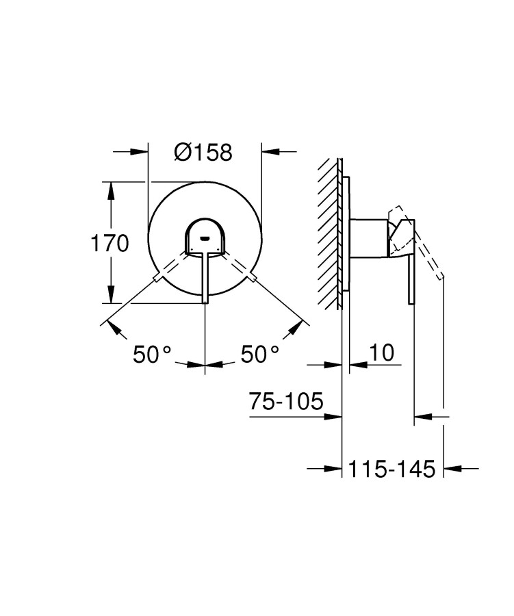 Grohe Plus 24059003 смеситель для душа