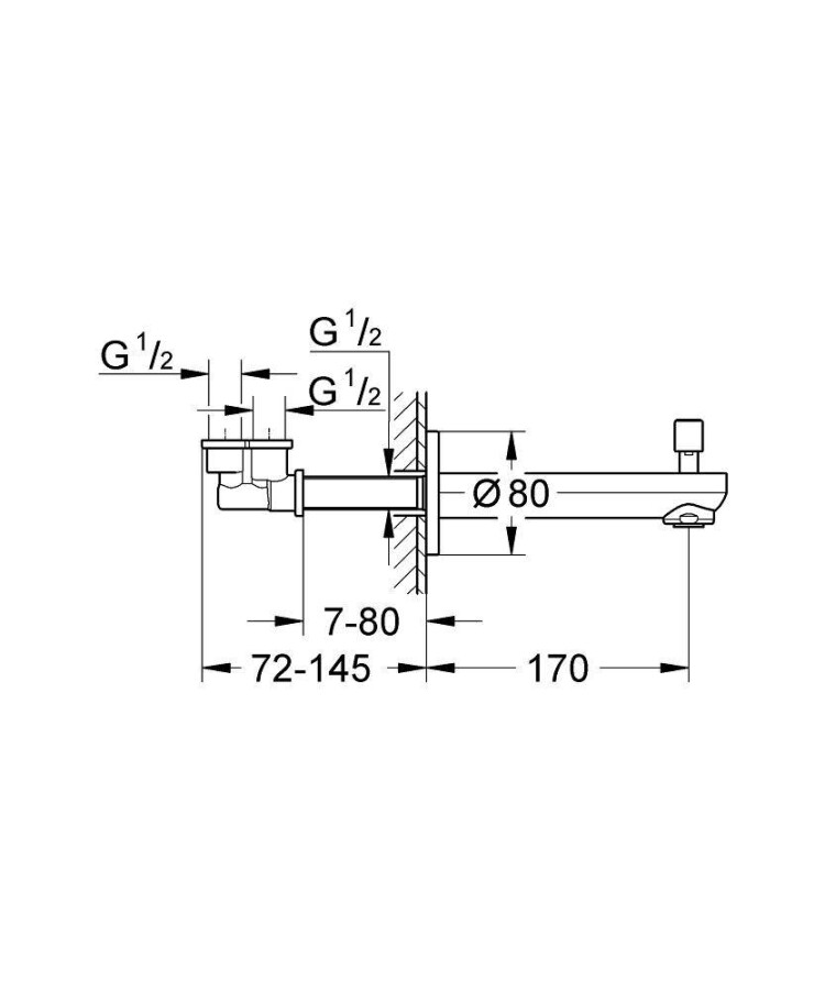 Grohe Eurosmart Cosmopolitan 13262000 излив для ванны с переключателем