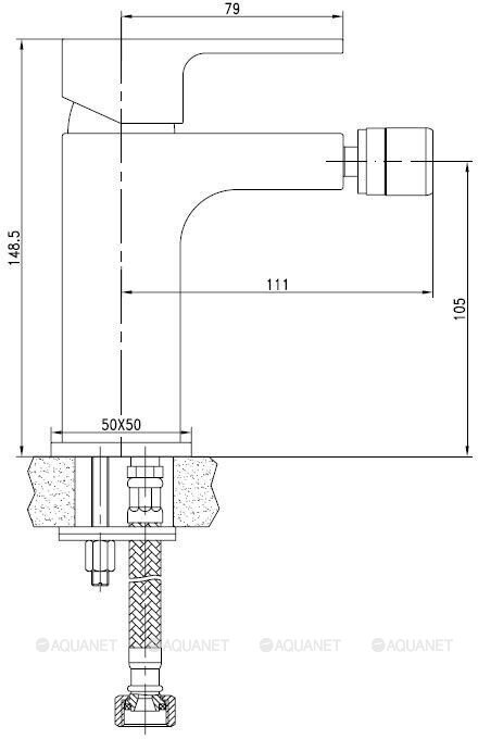 Aquanet Cubic SD90444-2 смеситель для биде хром