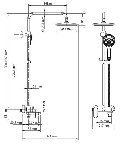 WasserKRAFT A18501 душевая система белый