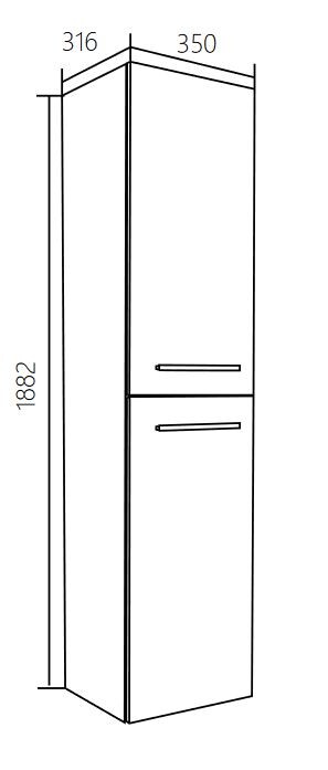 1 Marka шкаф-пенал Соната 35П, 2д, б/к Белый глянец подвесной У23257