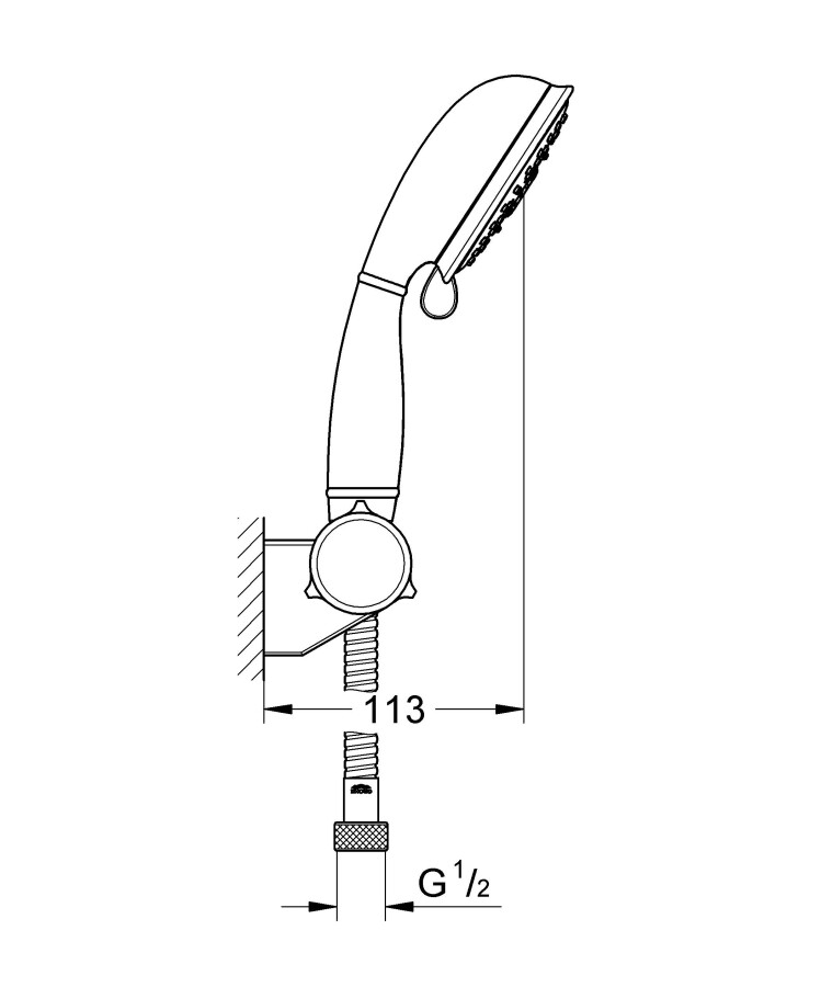 Grohe Tempesta New Rustic 27805001 ручной душ с регулируемым настенным держателем