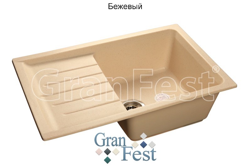 GranFest Practic GF-P-760L кухонная мойка бежевый 75.6 х 49.5 см