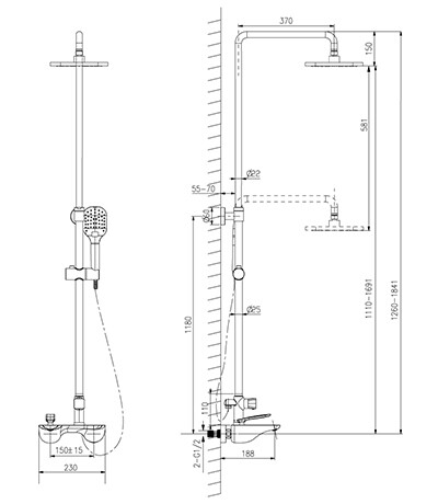 Lemark Bellario LM6862C Душевая система с изливом