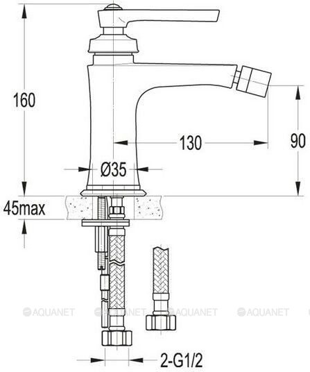 Cezares Liberty-F-BS-01-W0 смеситель для биде хром