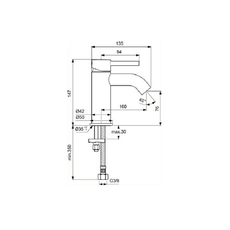 Ideal Standard Ceraline BC268AA смеситель для раковины 35 мм