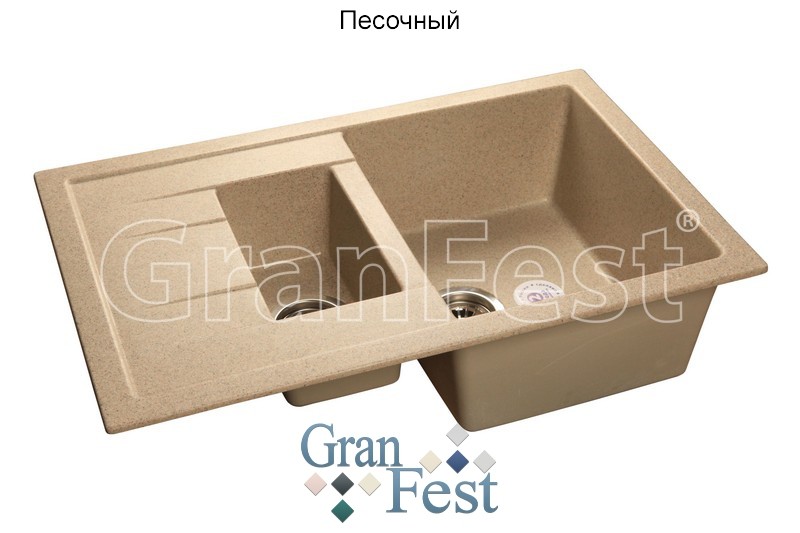 GranFest Quadro GF-Q775KL кухонная мойка песочный 77.1х49.7 см