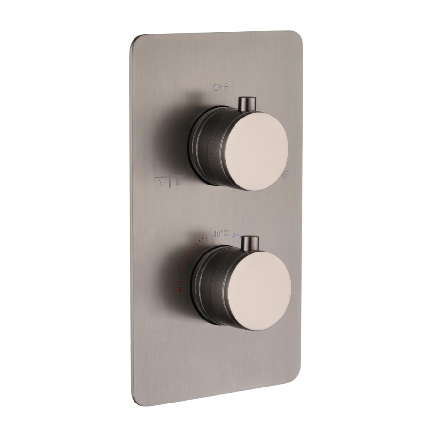 Смеситель встраиваемый с термостатом 2-х проходной Boheme Cell Thermo Gun Metal 134-2-GM