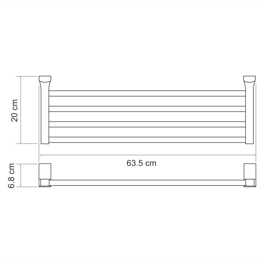 WasserKRAFT Leine K-5011WHITE полка для полотенец хром/белый