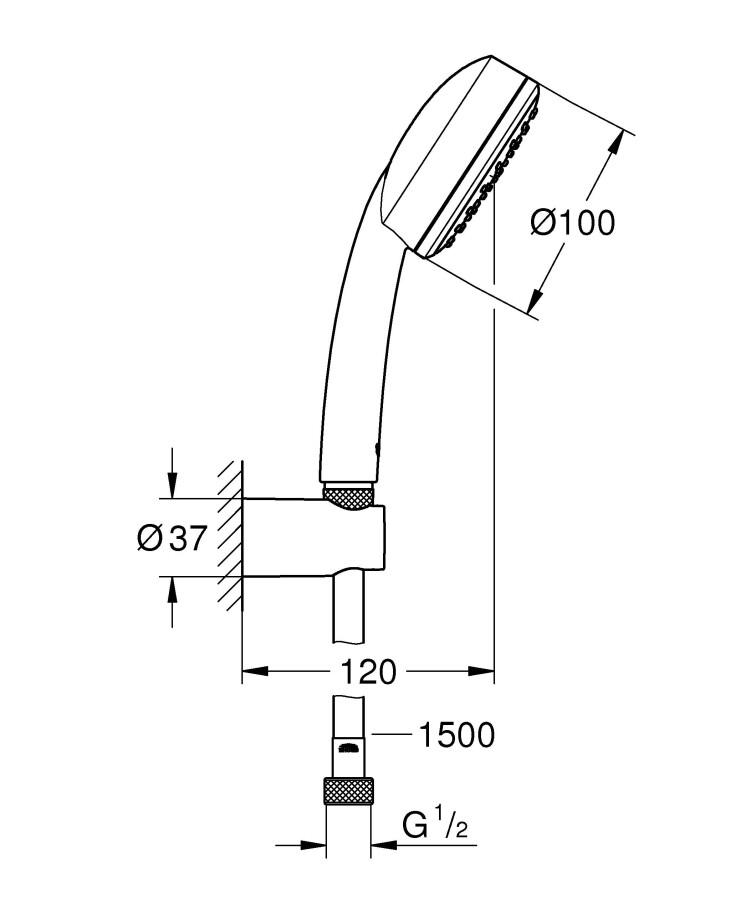 Grohe New Tempesta Cosmopolitan 26084002 ручной душ