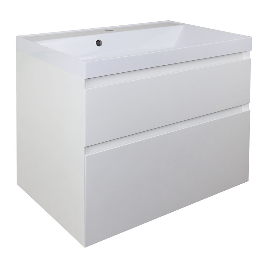 Комплект тумба Azario Velluto 80 800х450х660 подвесная, с раковиной Slim 80, белый матовый CS00088603