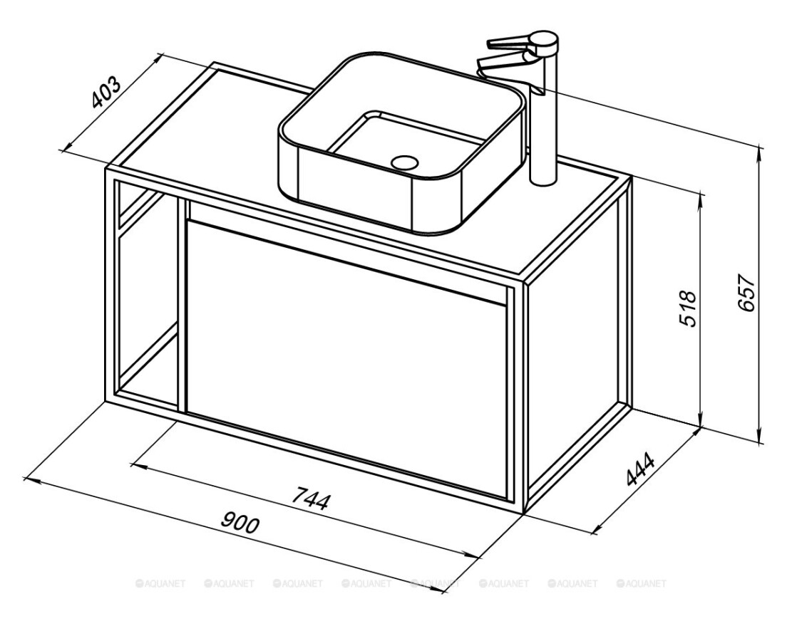 Aquanet Nova Lite Loft 90 R тумба под раковину подвесная белый 00261651