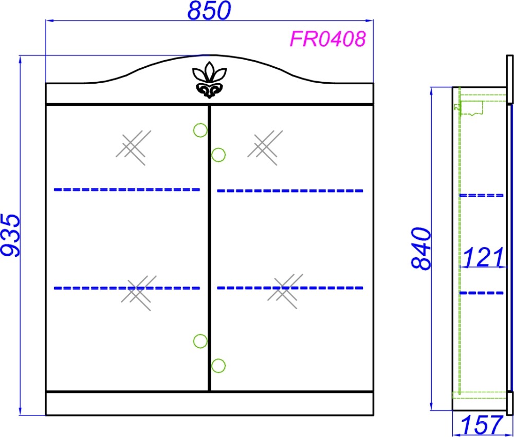 Зеркало-шкаф Aqwella Franchesca 85*93 FR0408