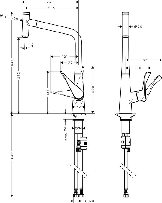 Hansgrohe Metris Select 14884000 смеситель для кухни хром