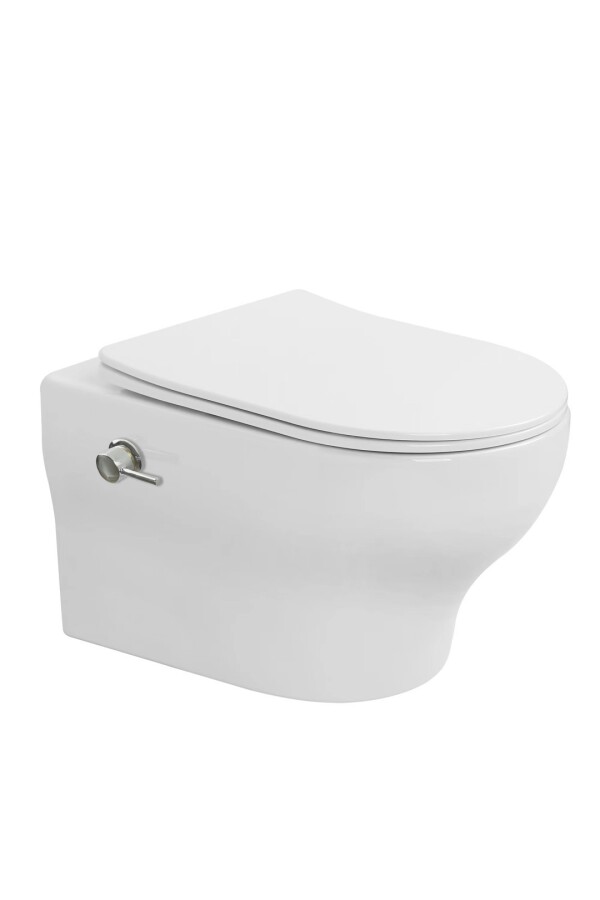 Унитаз подвесной с функцией биде Boheme Fiore Белый глянец c крышкой, Торнадо 978-SET-2-W