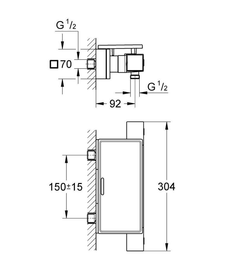 Grohe Grohtherm Cube 34491000 смеситель для душа хром