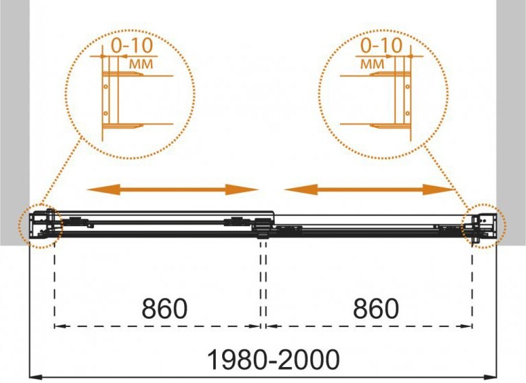 Cezares TANDEM-SOFT-VF-2-200/145-P-Cr 200*145 шторка на ванну