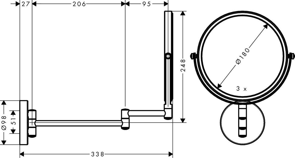 73561000 Hansgrohe Logis Universal зеркало для бритья