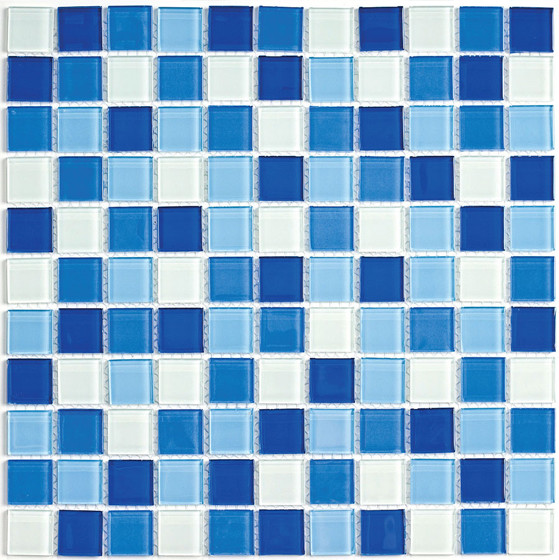 Bonaparte Blue wave-3 30х30 см мозайка стеклянная бело-голубая
