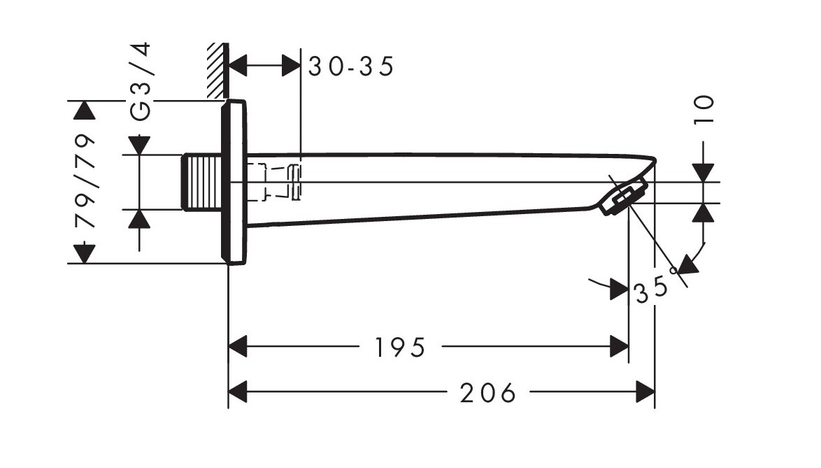 Излив на ванну Hansgrohe Logis 71410000