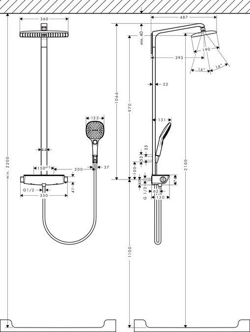 Hansgrohe Raindance Select E 360 27112400 Душевая система без излива