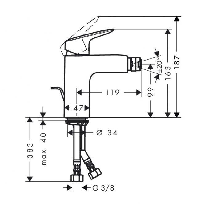 Hansgrohe Logis 71200000 смеситель для биде