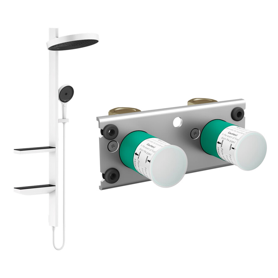 Hansgrohe 26842700S Set HG Rainfinity Showerpipe 360 1jet душевая система (26842700+26840180), матовый белый