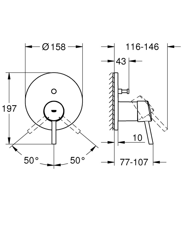 Grohe Concetto 24054001 смеситель скрытого монтажа хром