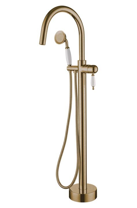 Смеситель для ванны напольный Boheme Medici смесители Бронза Белая керамика 309