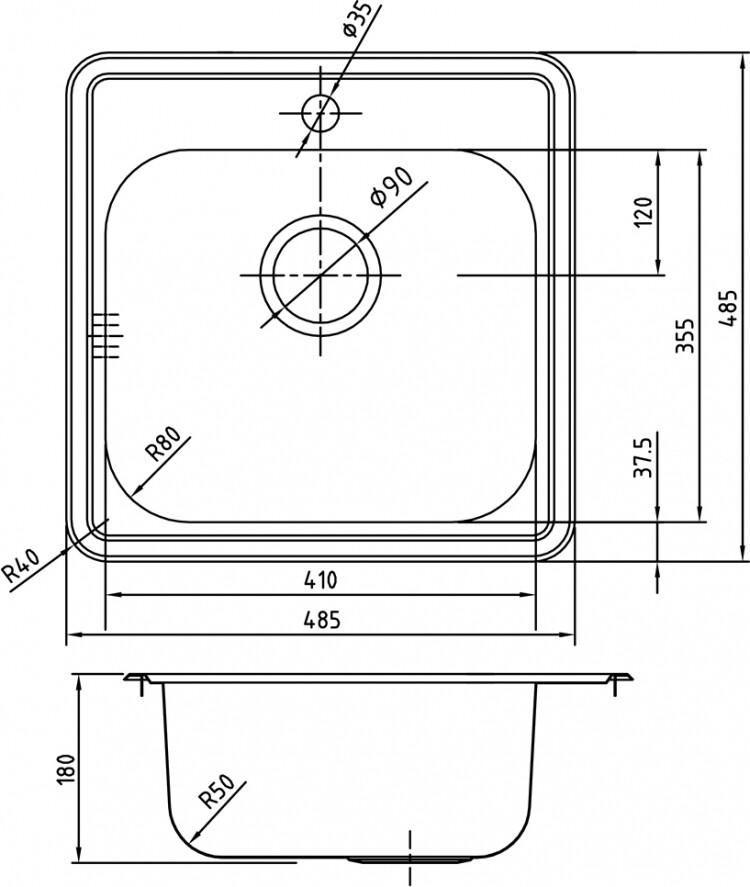 Iddis Strit STR48P0i77 Мойка кухонная