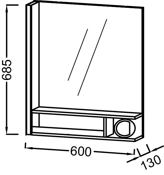 Зеркальное полотно Jacob Delafon Terrace PREMIUM L 60*13*68,5 см EB1735GRU-G1C