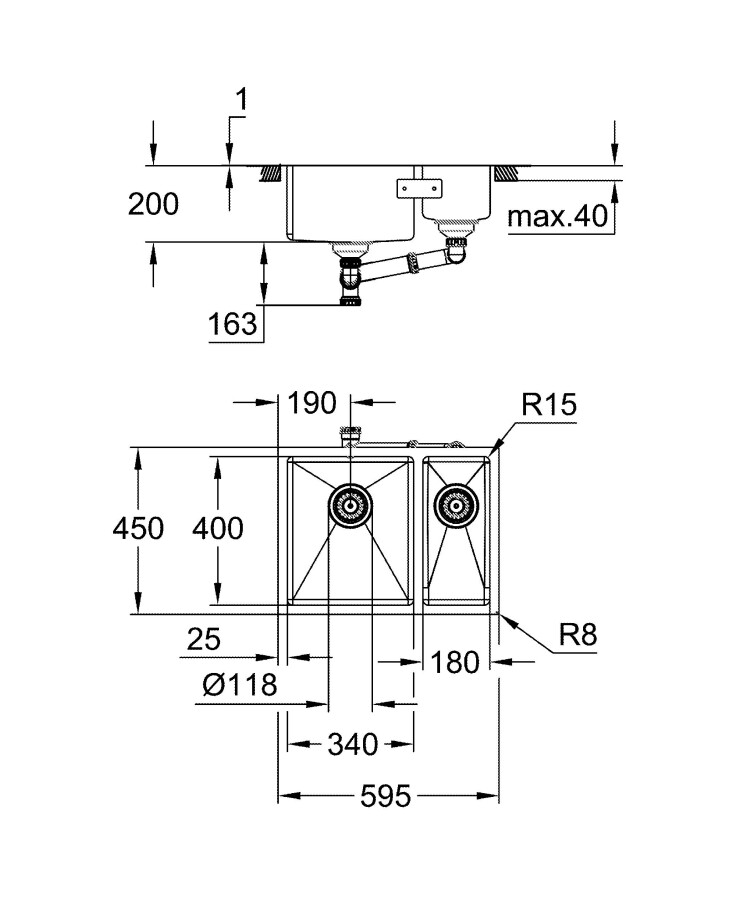 Grohe Undermount K700 59*45 31577SD1 мойка кухонная