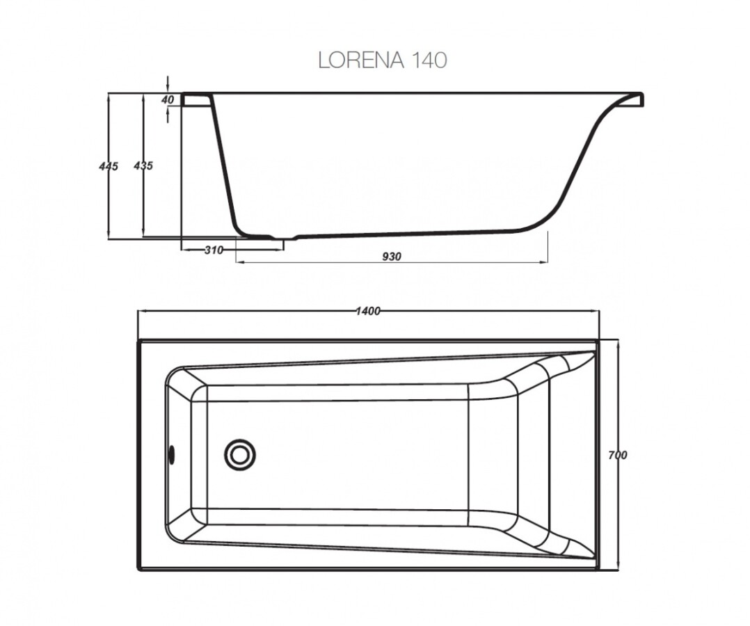 Cersanit Lorena 140*70 ванна акриловая прямоугольная WP-LORENA*140