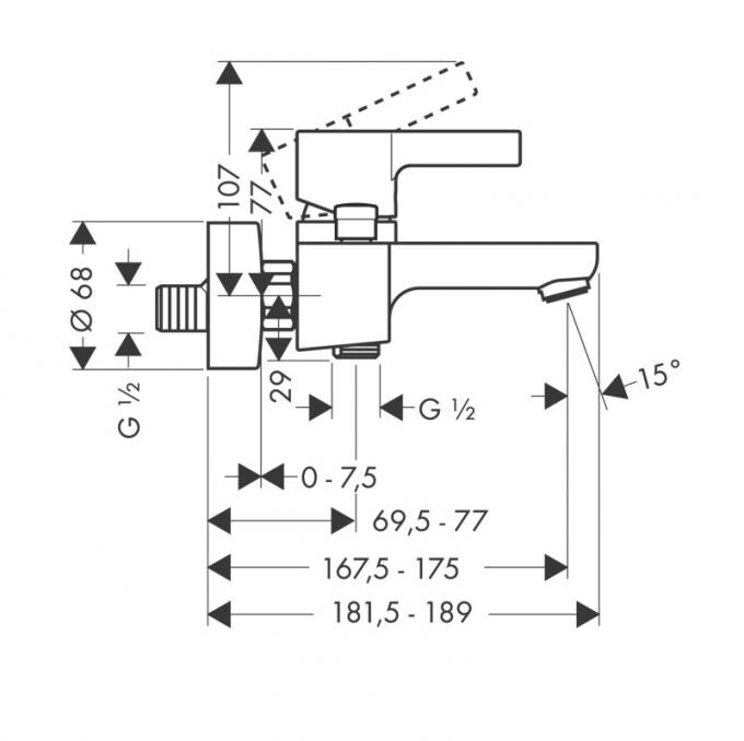 Hansgrohe Metris S 31460000 смеситель для ванны хром