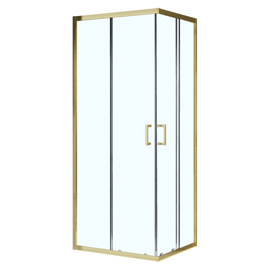 Душевое ограждение Azario Vienna 900х900х1950 прозрачное стекло 6 мм, профиль брашированное золото AZ-R36-90-BGL-CL