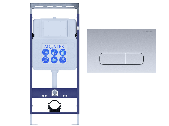 Aquatek EasyFix 50 INS-0000010 инсталляция для унитаза + кнопка KDI-0000014 хром матовая