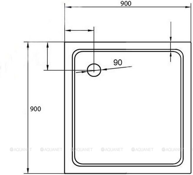 Cezares TRAY-M-A-90-35-W душевой поддон Стеклопластик 90*90*3,5