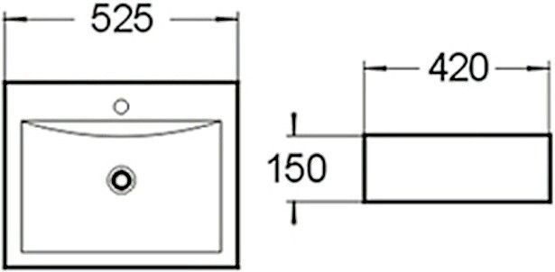 SantiLine SL-1005 раковина накладная 52 см