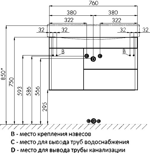 Акватон Беверли 80 см тумба с раковиной 1A2355K0BV010 подвесная