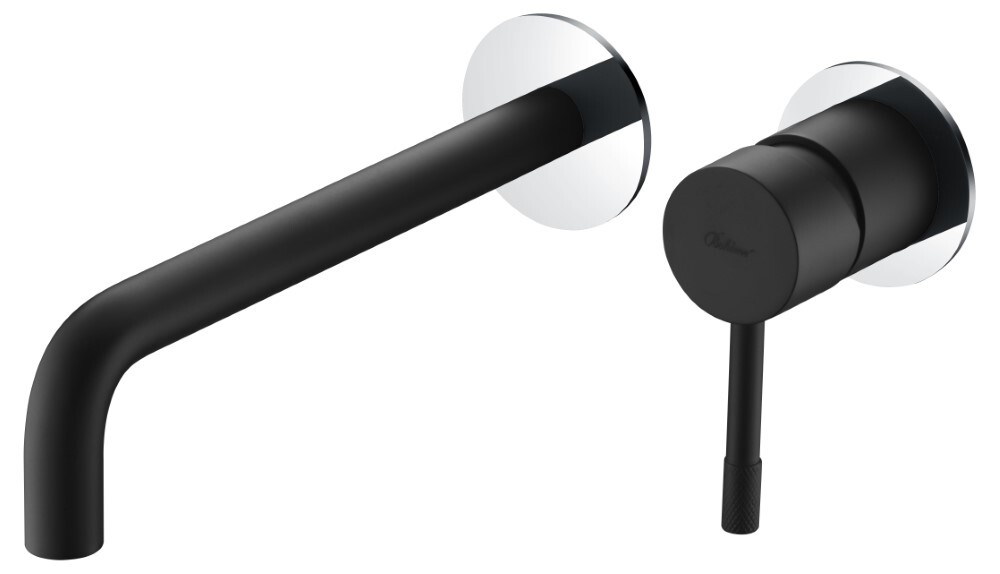 Смеситель для раковины из стены Boheme Uno Черный / Хром 465-BCR